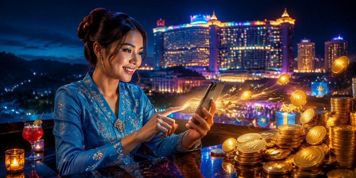 Wanita berbaju kurung menerima bonus deposit di Genting Highlands